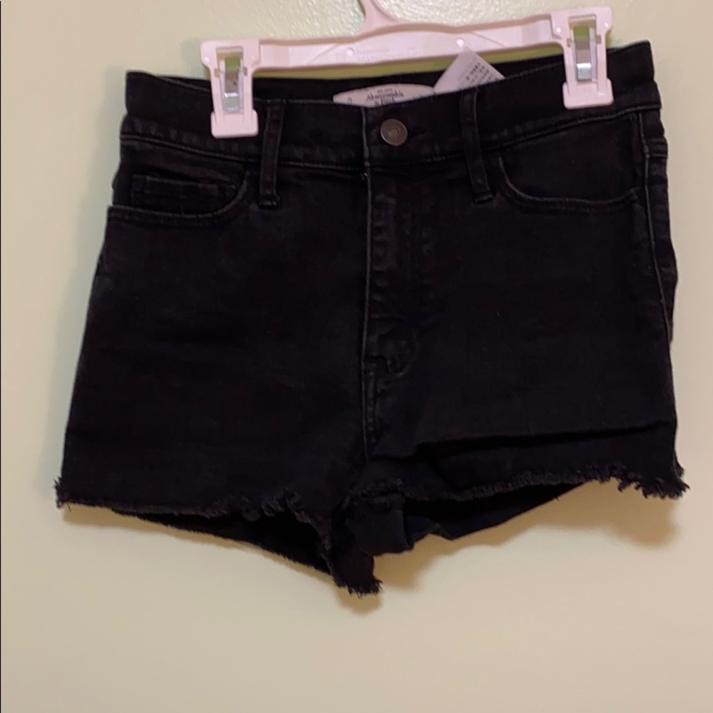 Abercrombie & Fitch high Waist Black Denim Shorts